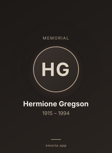 Memorial portrait of Hermione Gregson