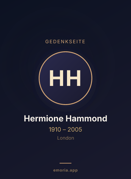 Gedenkportrait von Hermione Hammond