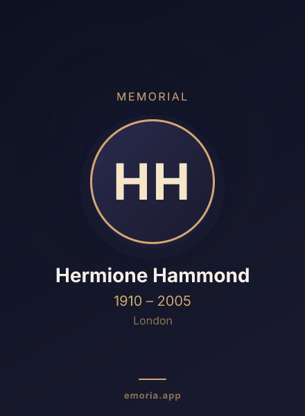 Memorial portrait of Hermione Hammond