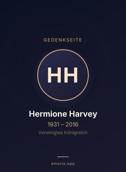 Gedenkportrait von Hermione Harvey