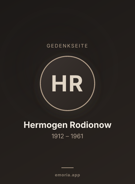 Gedenkportrait von Hermogen Rodionow