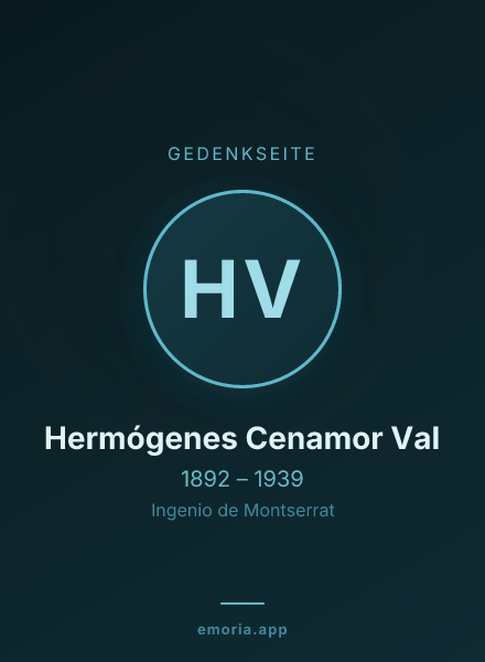 Gedenkportrait von Hermógenes Cenamor Val