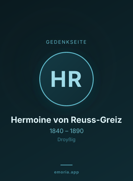 Gedenkportrait von Hermoine von Reuss-Greiz