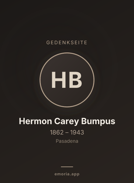 Gedenkportrait von Hermon Carey Bumpus