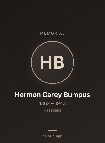 Memorial portrait of Hermon Carey Bumpus
