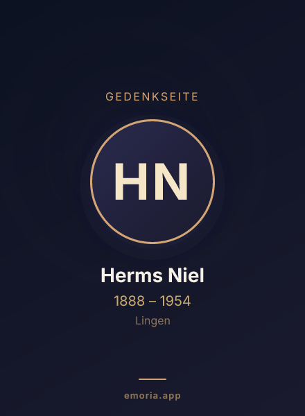 Gedenkportrait von Herms Niel