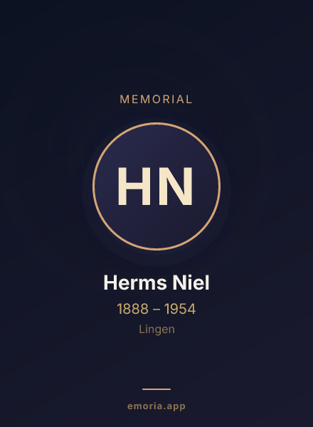 Memorial portrait of Herms Niel