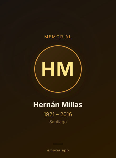 Memorial portrait of Hernán Millas
