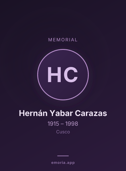 Memorial portrait of Hernán Yabar Carazas