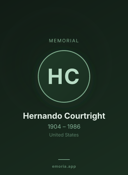 Memorial portrait of Hernando Courtright