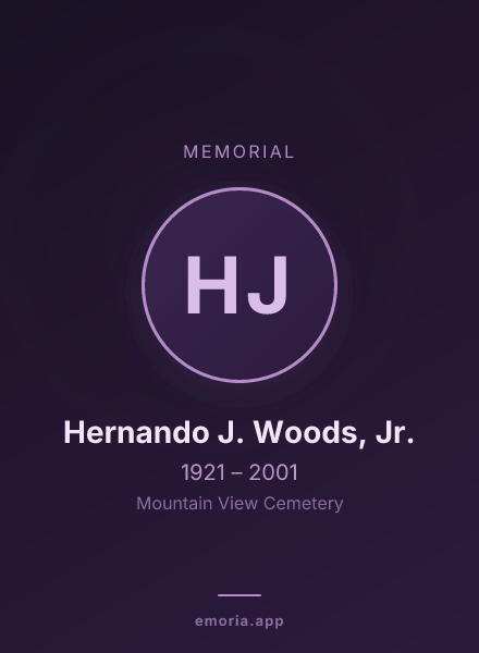Memorial portrait of Hernando J. Woods, Jr.