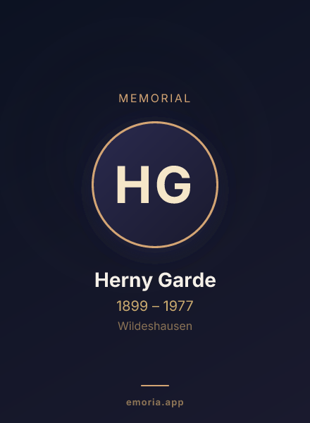 Memorial portrait of Herny Garde