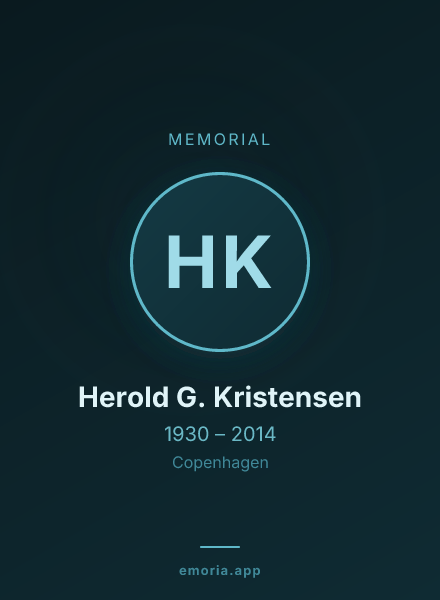 Memorial portrait of Herold G. Kristensen