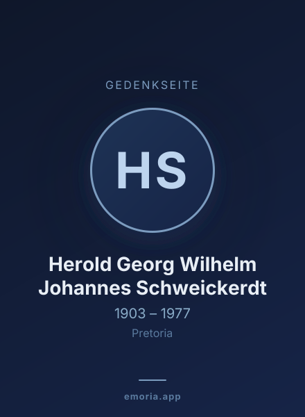 Gedenkportrait von Herold Georg Wilhelm Johannes Schweickerdt