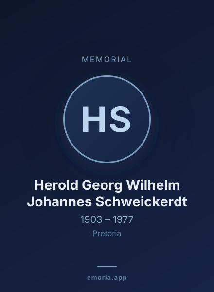 Memorial portrait of Herold Georg Wilhelm Johannes Schweickerdt