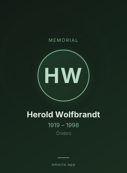 Memorial portrait of Herold Wolfbrandt