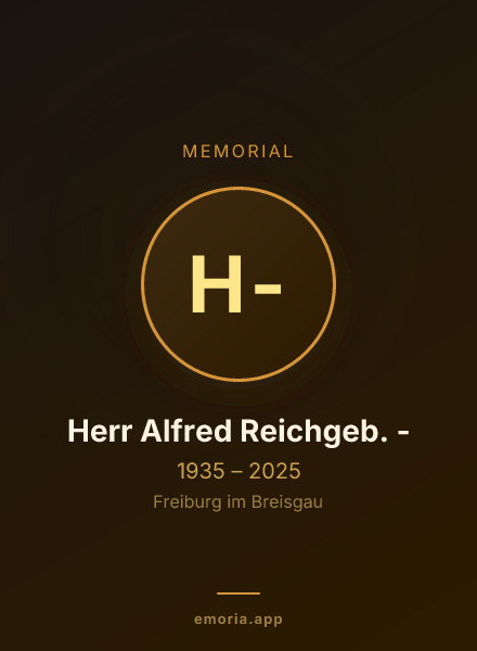 Memorial portrait of Herr Alfred Reichgeb. -