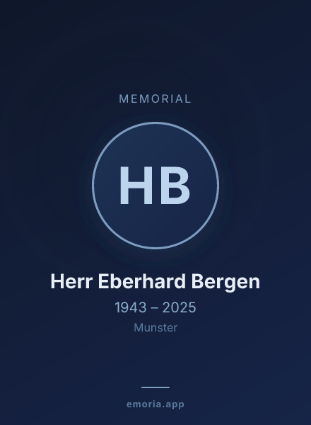 Memorial portrait of Herr Eberhard Bergen