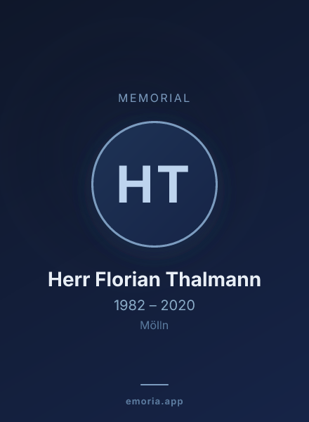 Memorial portrait of Herr Florian Thalmann
