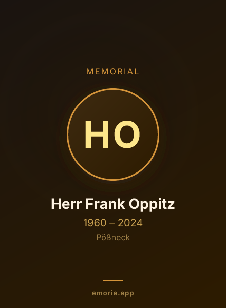 Memorial portrait of Herr Frank Oppitz