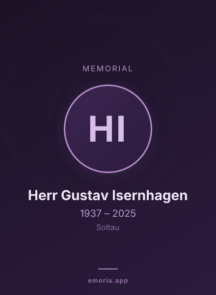 Memorial portrait of Herr Gustav Isernhagen