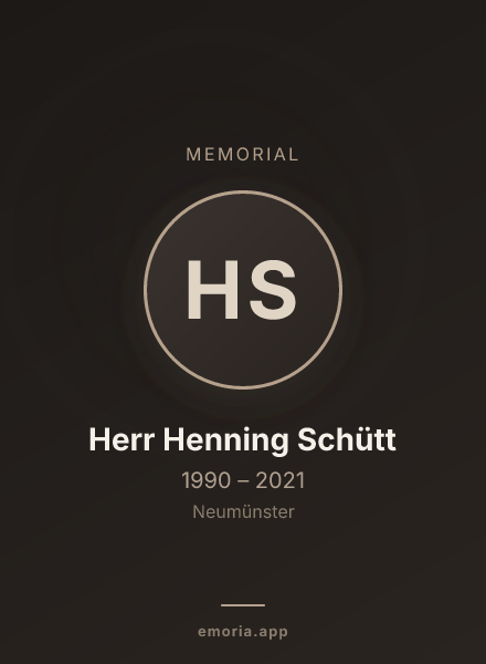 Memorial portrait of Herr Henning Schütt