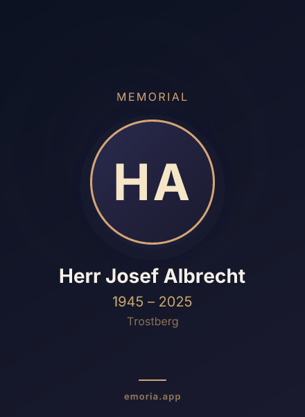Memorial portrait of Herr Josef Albrecht