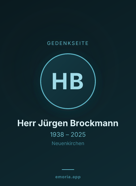 Gedenkportrait von Herr Jürgen Brockmann