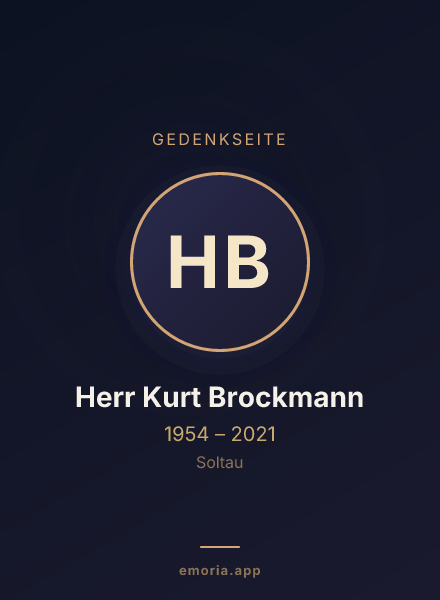Gedenkportrait von Herr Kurt Brockmann