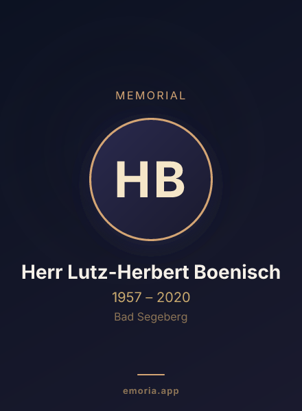 Memorial portrait of Herr Lutz-Herbert Boenisch