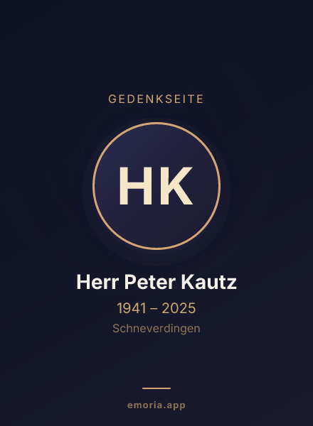 Gedenkportrait von Herr Peter Kautz