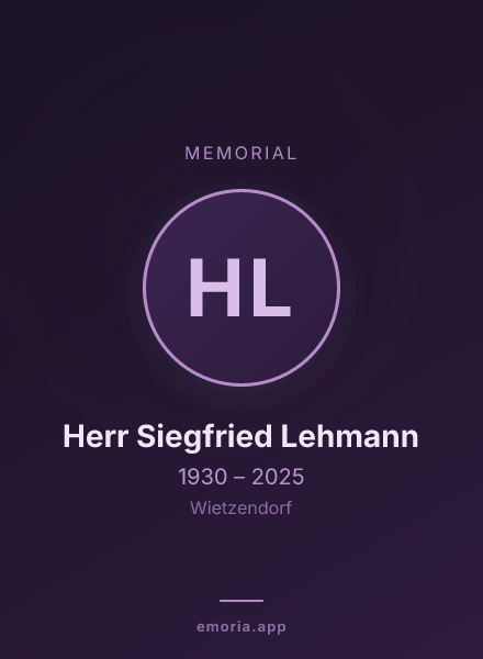 Memorial portrait of Herr Siegfried Lehmann