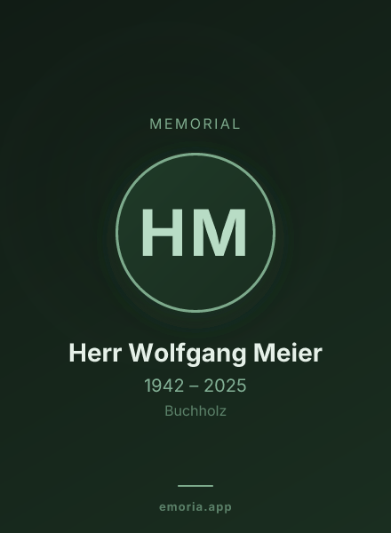 Memorial portrait of Herr Wolfgang Meier