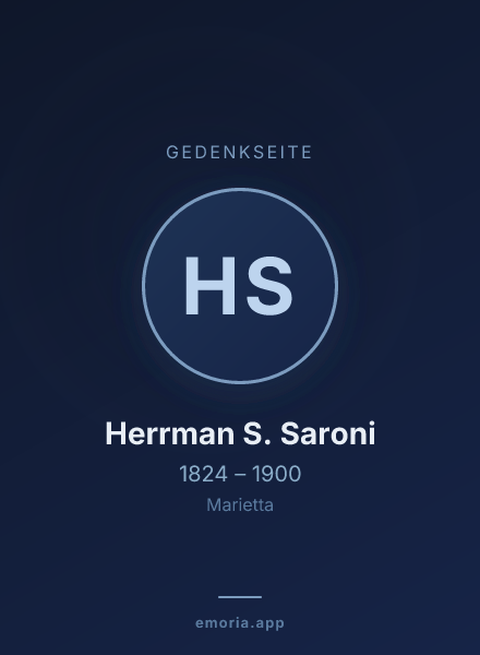 Gedenkportrait von Herrman S. Saroni