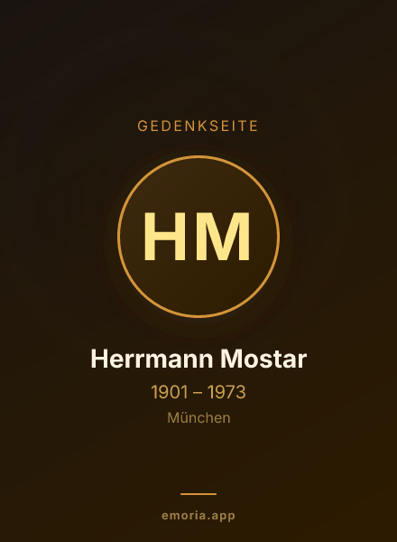 Gedenkportrait von Herrmann Mostar