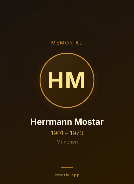 Memorial portrait of Herrmann Mostar