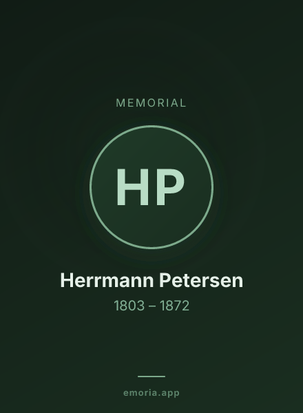 Memorial portrait of Herrmann Petersen