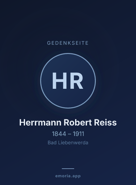 Gedenkportrait von Herrmann Robert Reiss