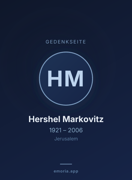 Gedenkportrait von Hershel Markovitz