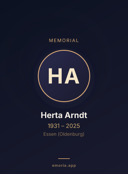 Memorial portrait of Herta Arndt