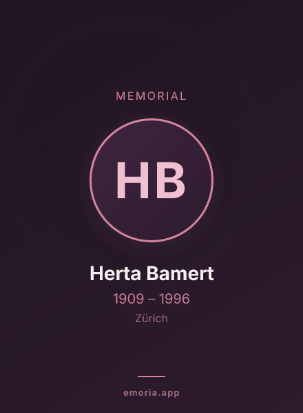 Memorial portrait of Herta Bamert