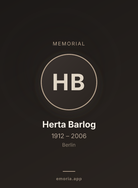 Memorial portrait of Herta Barlog