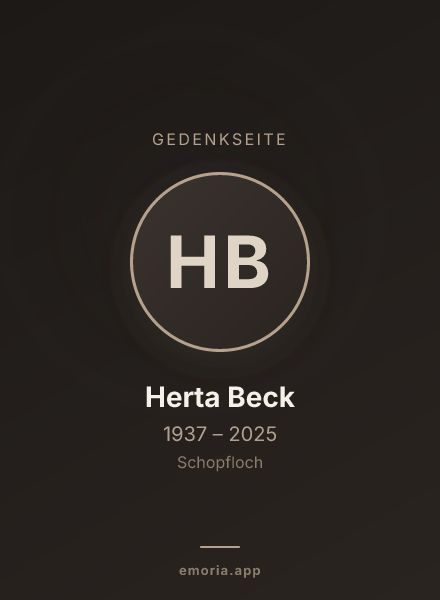 Gedenkportrait von Herta Beck