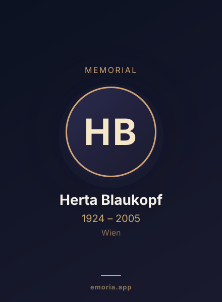Memorial portrait of Herta Blaukopf