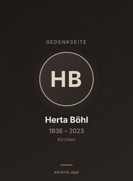 Gedenkportrait von Herta Böhl