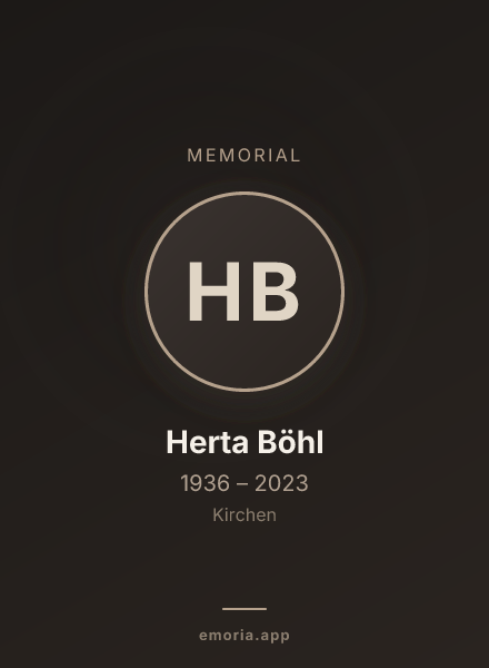 Memorial portrait of Herta Böhl