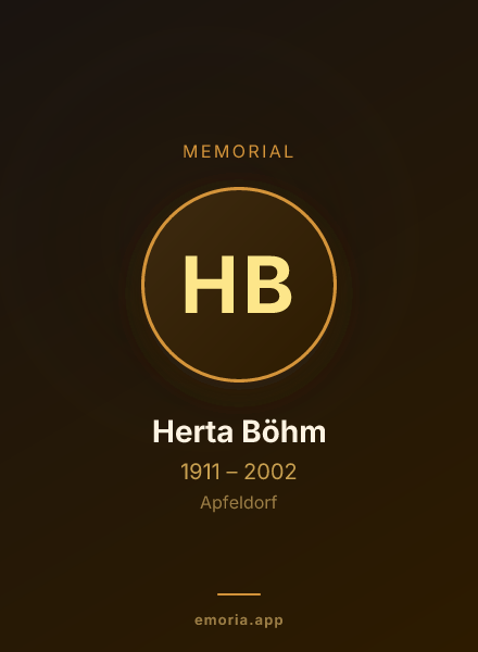 Memorial portrait of Herta Böhm