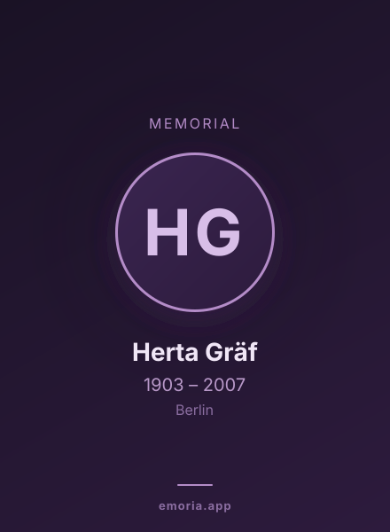 Memorial portrait of Herta Gräf