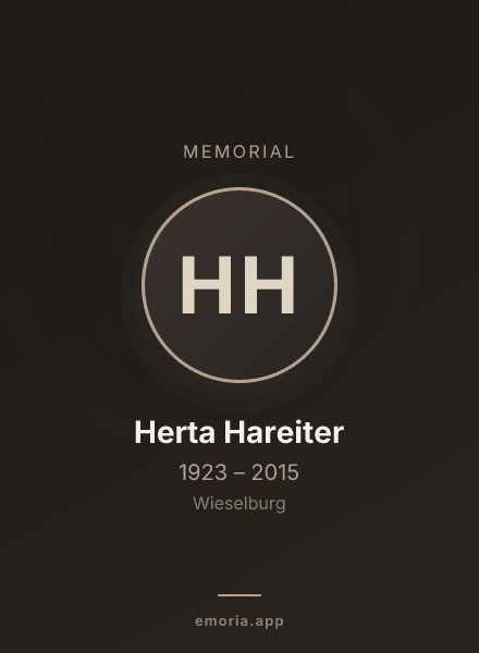 Memorial portrait of Herta Hareiter
