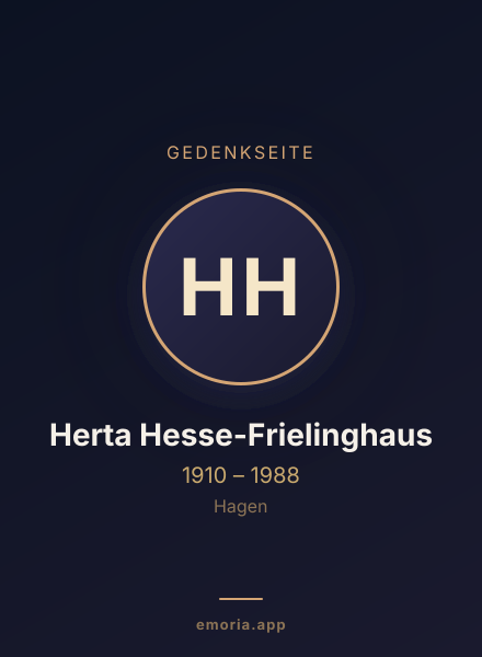 Gedenkportrait von Herta Hesse-Frielinghaus